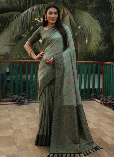 Amazing Green Party Classic Saree