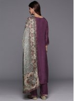 Aristocratic Purple Embroidered Pakistani Suit