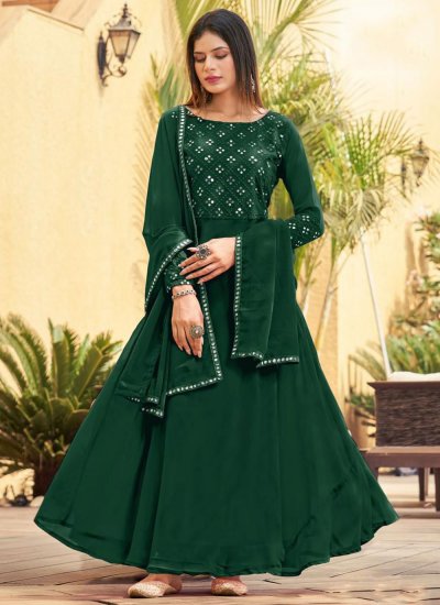 Astonishing Green Ceremonial Gown 