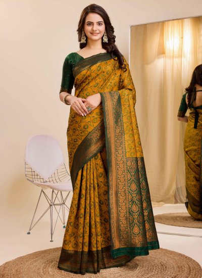 Astonishing Jacquard Work Kanjivaram Silk Trendy Saree