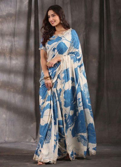 Attractive Multi Colour Vichitra Silk Trendy Saree