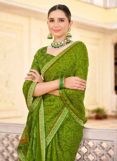 Auspicious Green Contemporary Saree