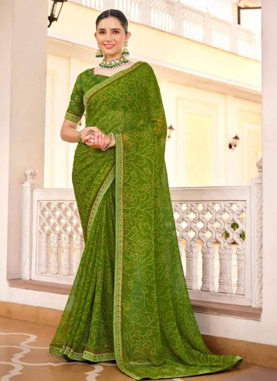 Auspicious Green Contemporary Saree