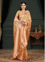 Banarasi Silk Beige Weaving Trendy Saree