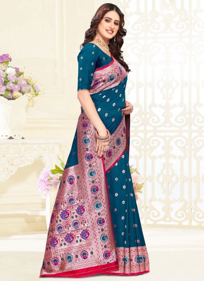 Banarasi Silk Classic Designer Saree in Blue