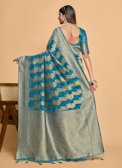 Banarasi Silk Teal Classic Saree