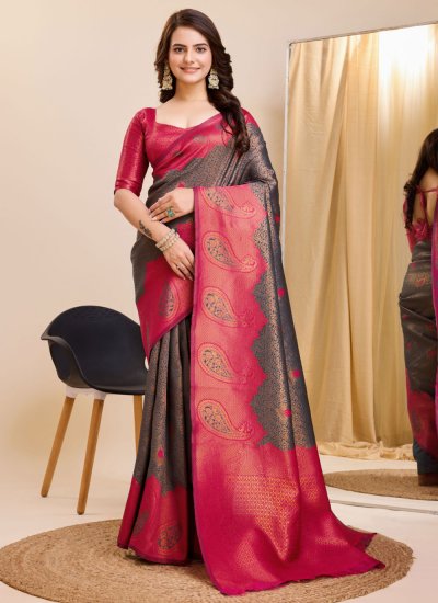 Banarasi Silk Weaving Classic Saree in Grey