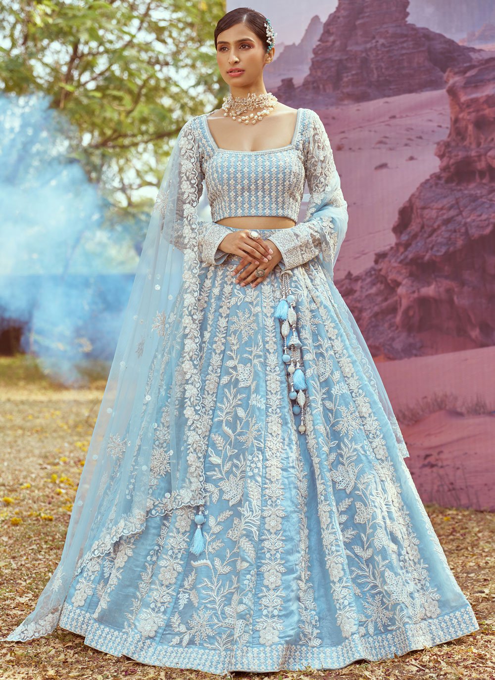 green emerald velvet dress Engagement Wear Sequence Work Pink Color Lehenga Choli  RangVastra.com