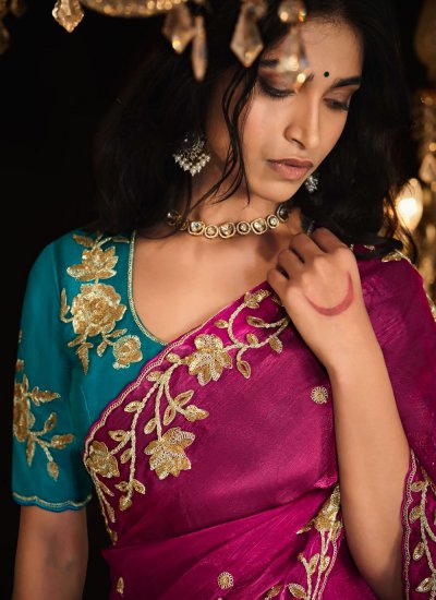 Beckoning Embroidered Fancy Fabric Trendy Saree
