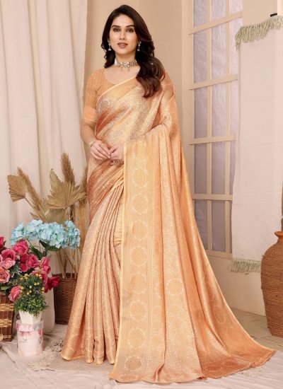 Beige Weaving Kanjivaram Silk Trendy Saree