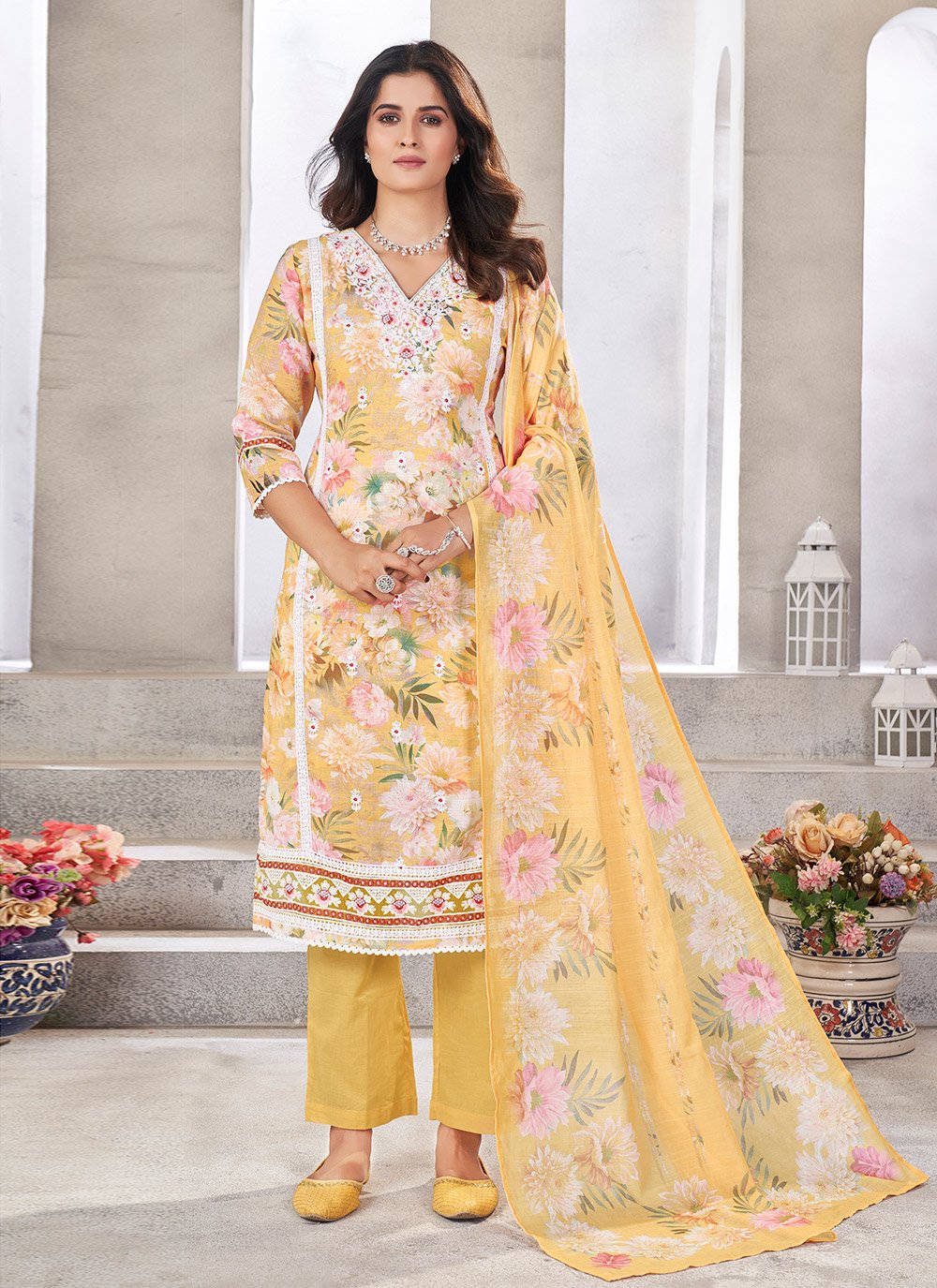 Best Linen Ceremonial Trendy Salwar Kameez