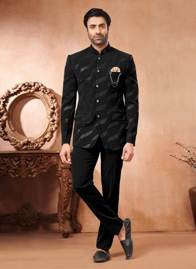 Black Embroidered Jodhpuri Jacket