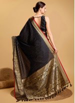 Black Silk Weaving Contemporary Saree