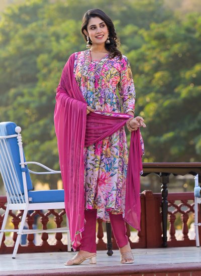 Blissful Digital Print Pink Trendy Salwar Suit 