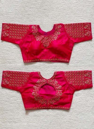 Blouse Embroidered Silk in Pink