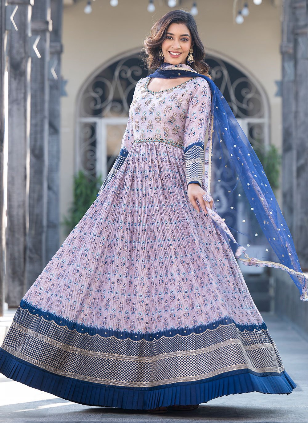 sachin and babi light blue dress Shop Lavender Net Thread Embroidery Sequins Umbrella Lehenga Party Wear in  India