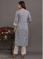 Blue Digital Print Readymade Salwar Suit
