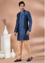 Blue Embroidered Festival Indo Western