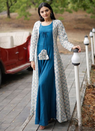 Blue Festival Readymade Gown