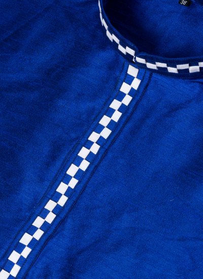Blue Plain Kurta Pyjama