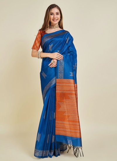 Blue Silk Casual Saree