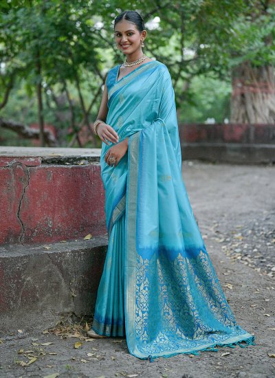 Blue Silk Trendy Saree