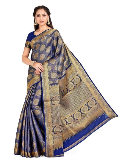 Blue Wedding Kanjivaram Silk Classic Saree