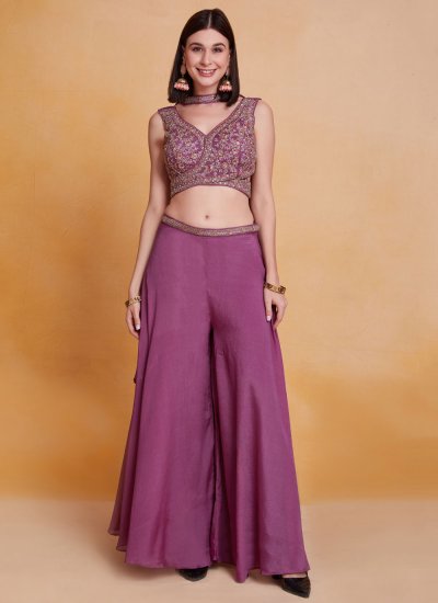 Breathtaking Purple Sequins Designer Salwar Kameez