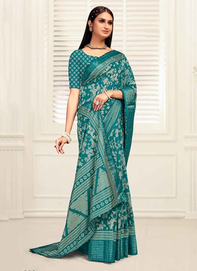 Breathtaking Zari Green Silk Trendy Saree