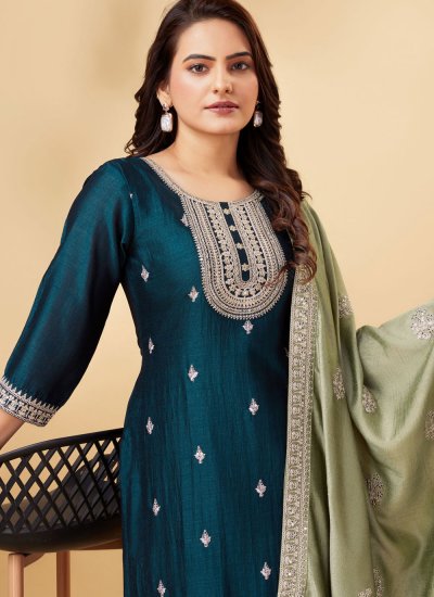 Brilliant Vichitra Silk Sequins Trendy Salwar Suit