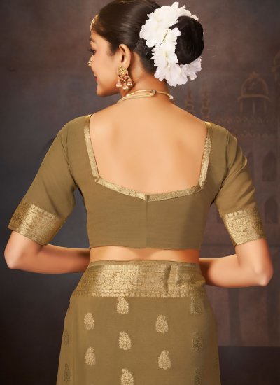 Brown Color Trendy Saree