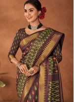 Brown Silk Trendy Saree
