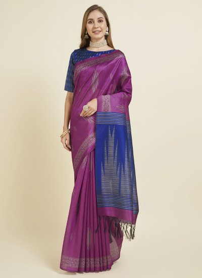 Captivating Purple Silk Casual Saree