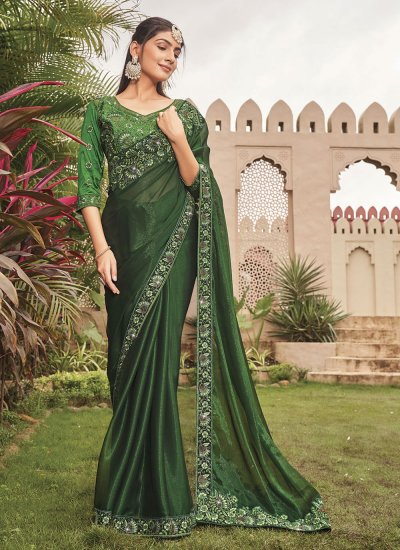 Classic Saree Designer Shimmer in Green