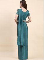 Classic Saree Embroidered Satin Silk in Teal