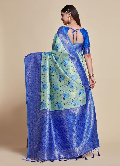 Classic Saree Weaving Kanjivaram Silk in Blue