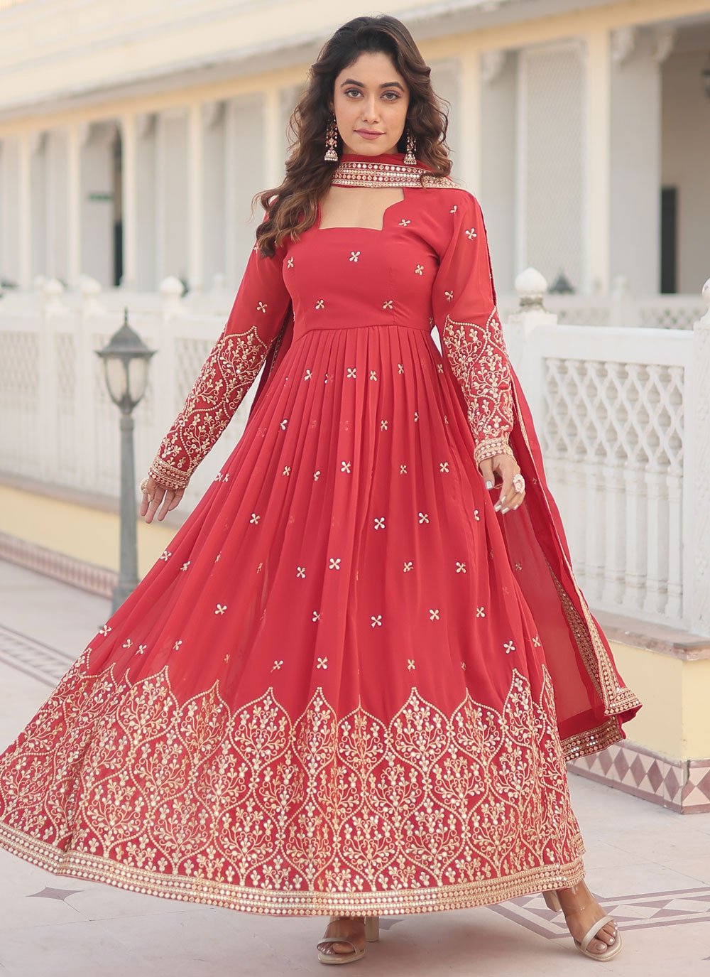 classical anarkali dress Kathak dress-indian Anarkali costume/kathak Anarkali/Bharatnatyam dress/Indian dance/bollywood costume/fully customiseable/red anarkali/