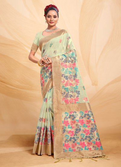 Classy Cotton Floral Print Designer Traditional Saree