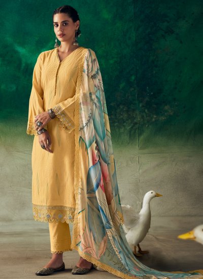 Classy Yellow Ceremonial Salwar Suit