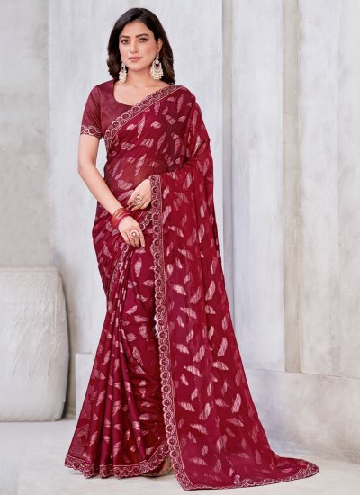 Conspicuous Contemporary Style Saree For Ceremonial