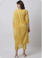 Cotton Embroidered Trendy Salwar Suit in Mustard