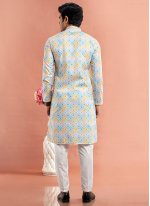 Cotton Kurta Pyjama in Multi Colour