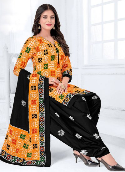 Cotton Multi Colour Printed Designer Patiala Suit