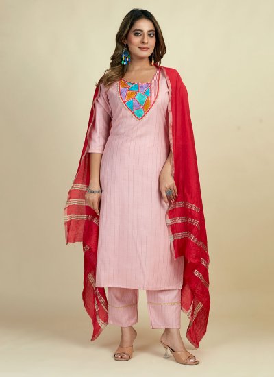 Turquoise And Multi Colour Poly Cotton Designer Printed Churidar Suit, Churidar Design Photo