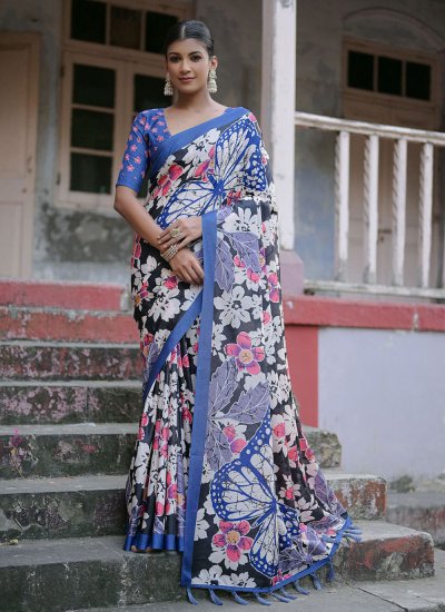 Cotton Silk Multi Colour Printed Classic Saree