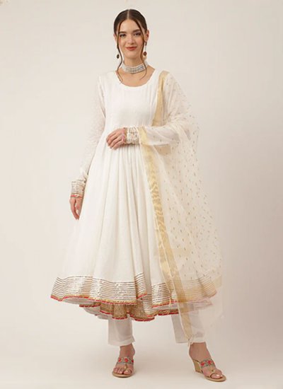 Cotton White Designer Trendy Salwar Suit