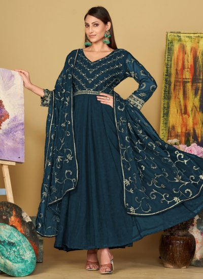 Dashing Georgette Morpeach  Embroidered Salwar Suit