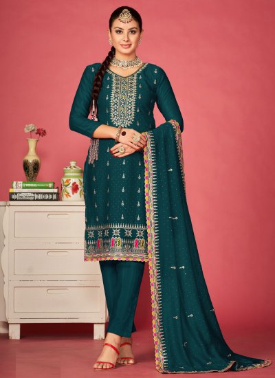 Dazzling Embroidered Ceremonial Trendy Salwar Suit