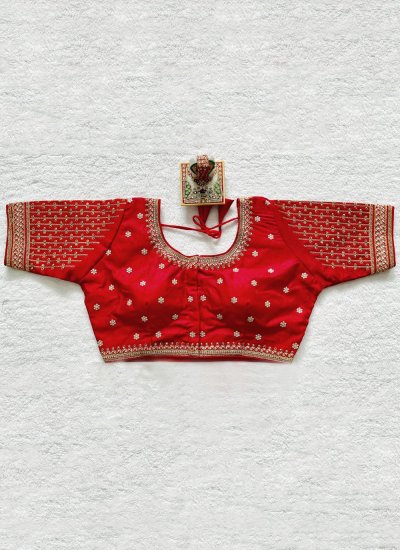 Designer Blouse Embroidered Silk in Red