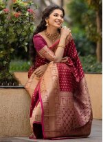 Designer Saree Designer Banarasi Silk in Maroon